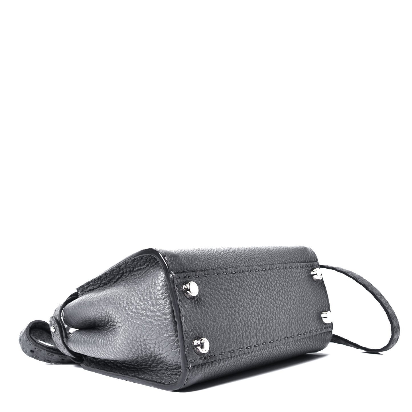 Cuoio Romano Selleria Bi-Color Mini Peekaboo Iconic Satchel Asfalto Latte