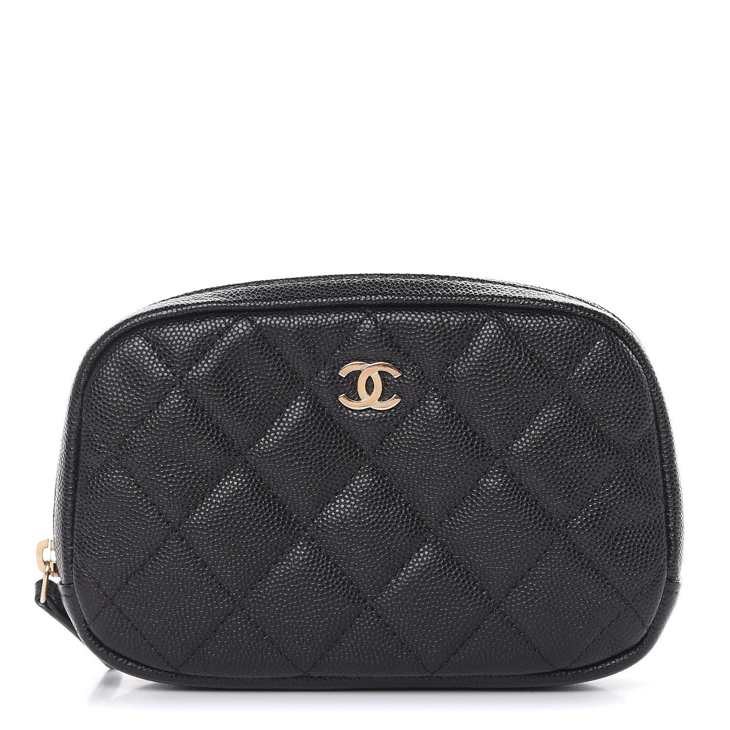 Chanel Caviar Quilted Small Curvy Pouch Cosmetic Case Black 1 of 8