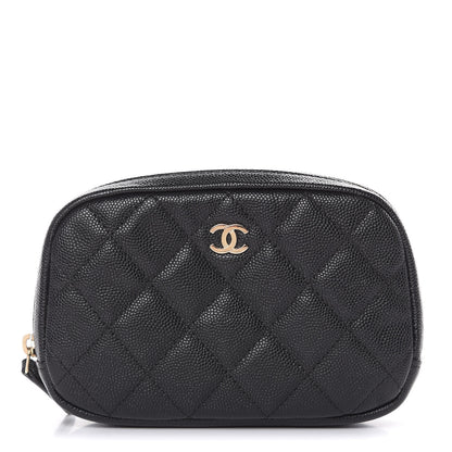 Chanel Caviar Quilted Small Curvy Pouch Cosmetic Case Black 1 of 8