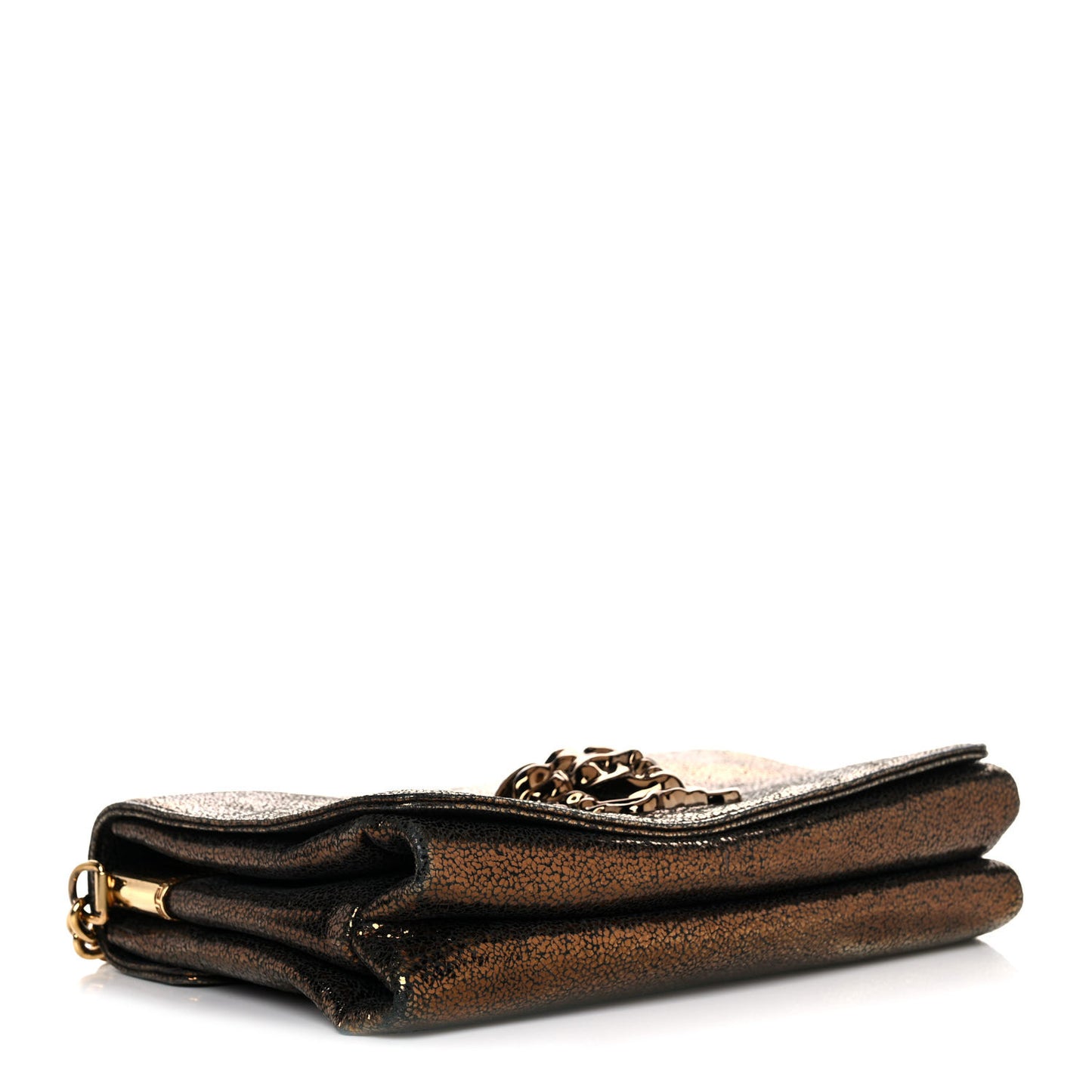 Metallic Suede Palazzo Sultan Shoulder Bag Black Gold