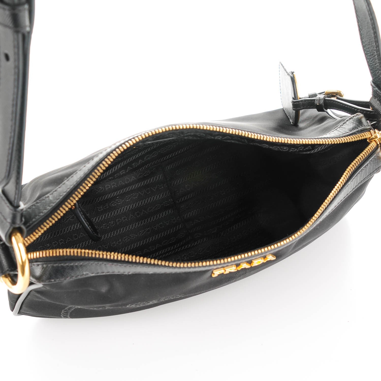 Prada Tessuto Nylon Jacquard Logo Shoulder Bag Nero Black 5 of 7