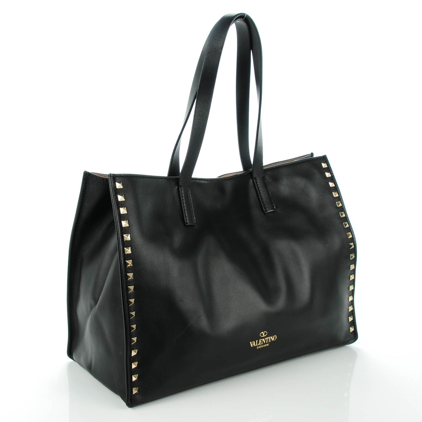 Nappa Medium Rockstud Soft Tote Black