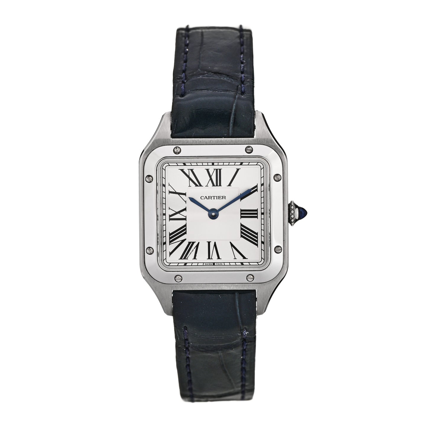 Stainless Steel Alligator 27.5mm Santos Dumont Quartz Watch