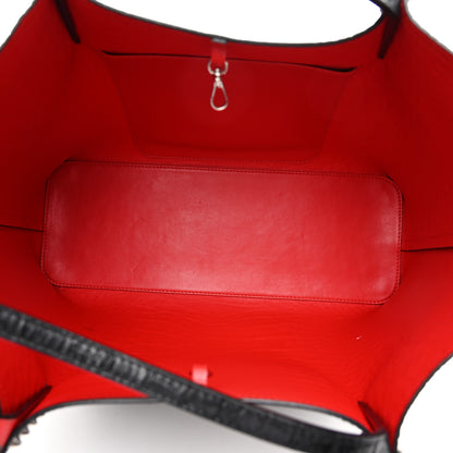 Christian Louboutin Alligator Embossed Calfskin Spiked Large Cabarock Shopper Tote Black 5 of 10