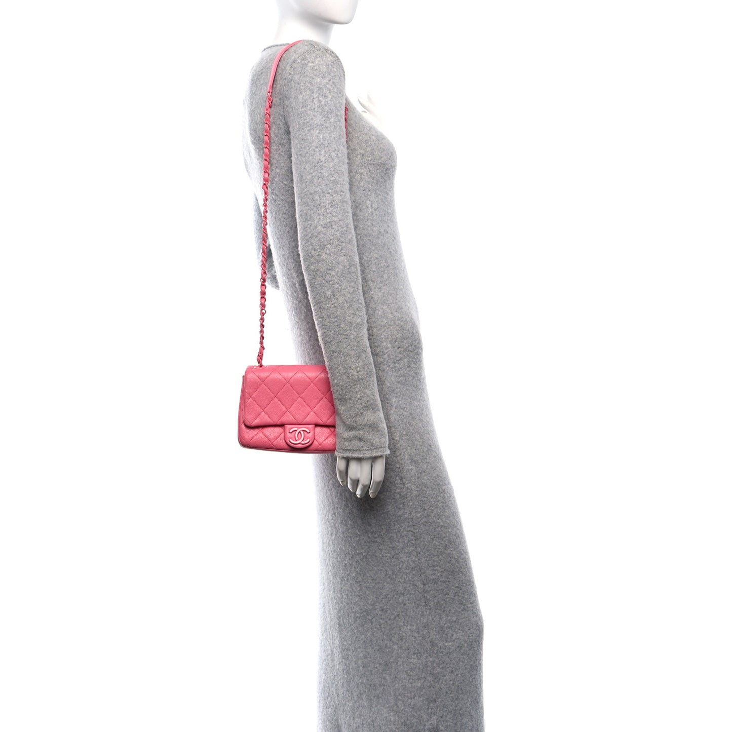 Caviar Quilted Mini Incognito Square Flap Pink