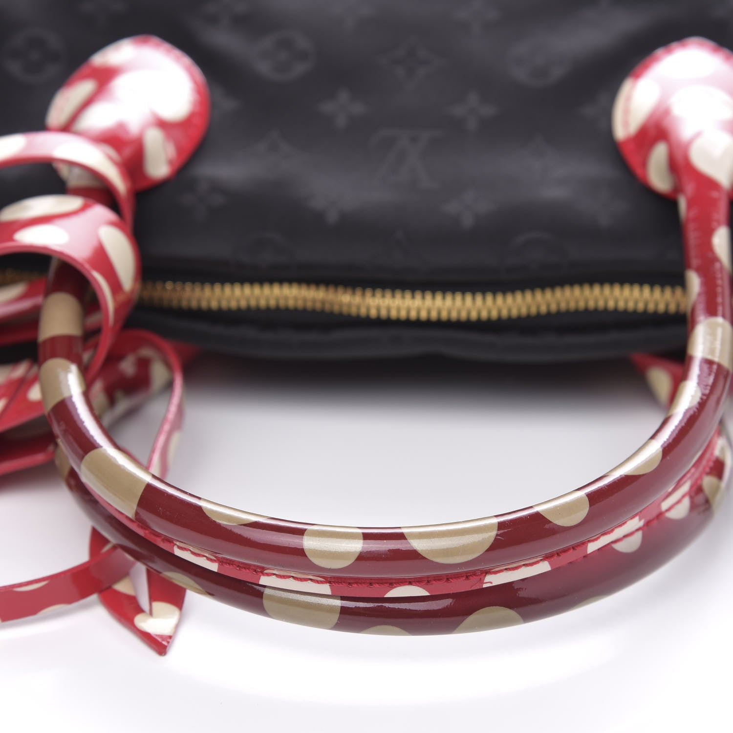 Louis Vuitton Nylon Monogram Kusama Infinity Dots Vertical Lockit Black Red 10 of 11