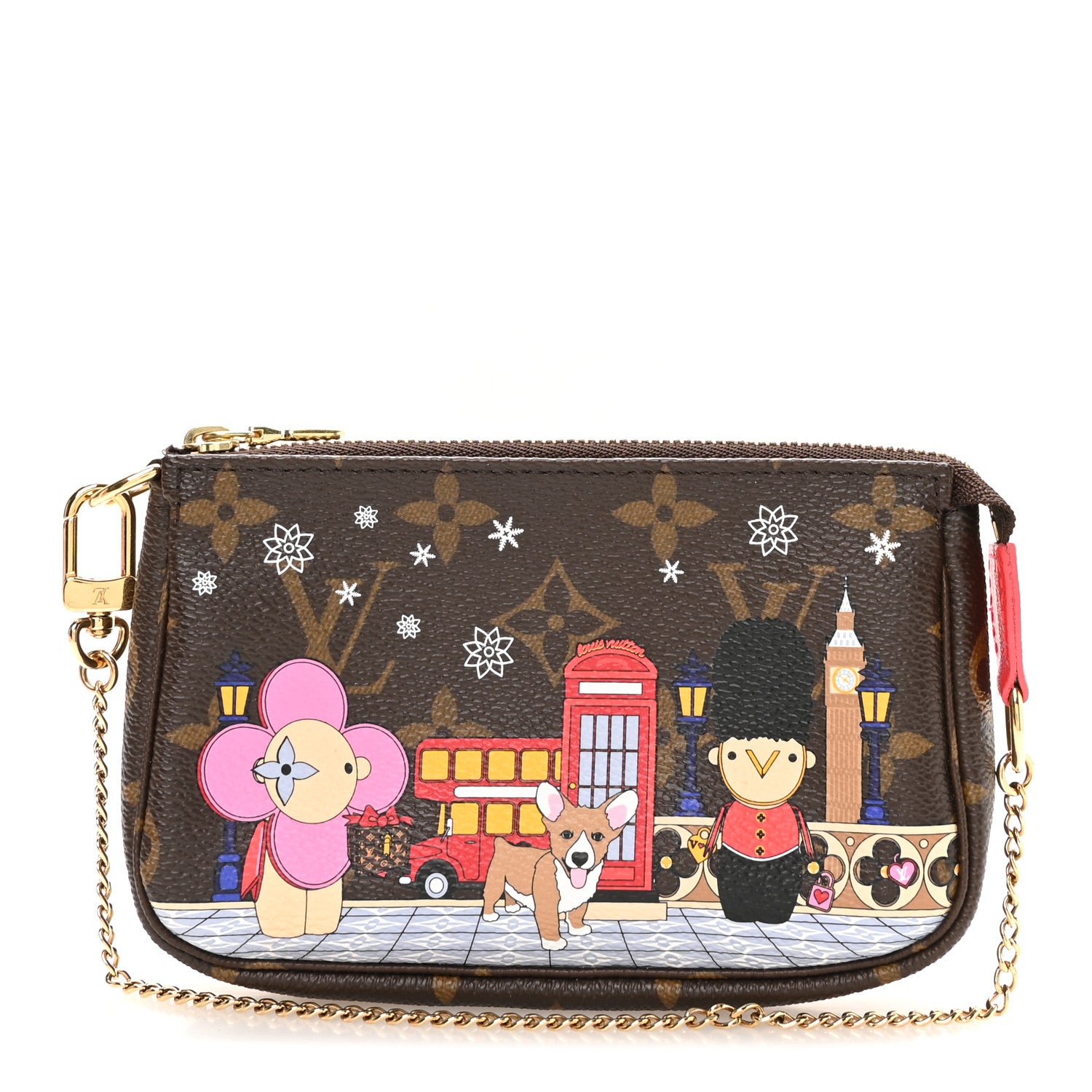 Louis Vuitton Monogram 2021 Christmas Animation London Mini Pochette Accessories Red 1 of 8