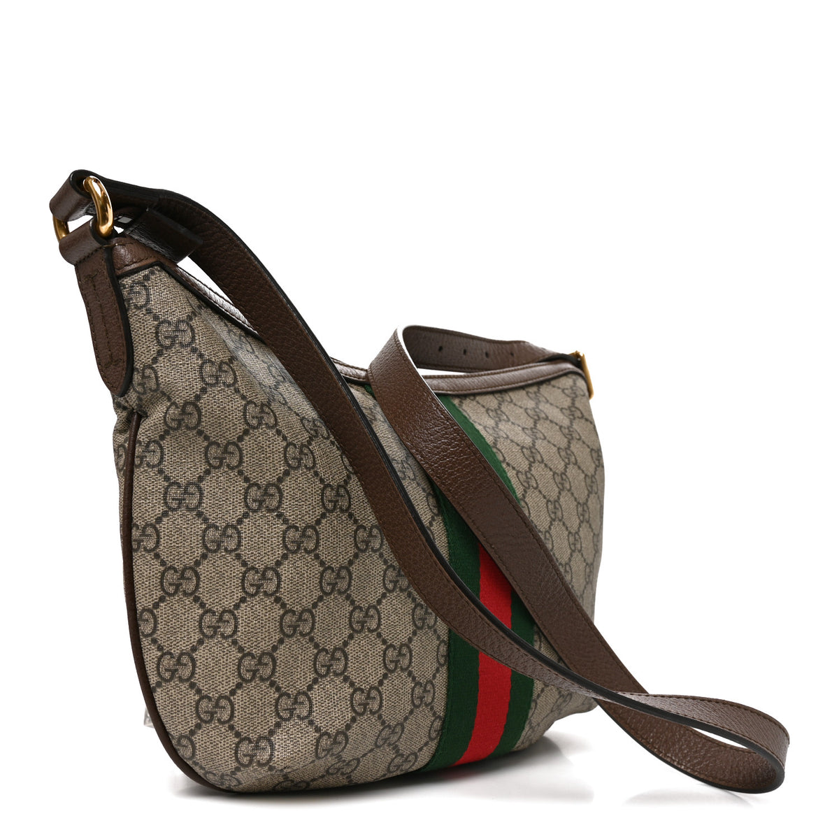 Gucci GG Supreme Monogram Web Small Ophidia Half Moon Hobo Brown 3 of 11