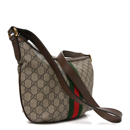 Gucci GG Supreme Monogram Web Small Ophidia Half Moon Hobo Brown 3 of 11