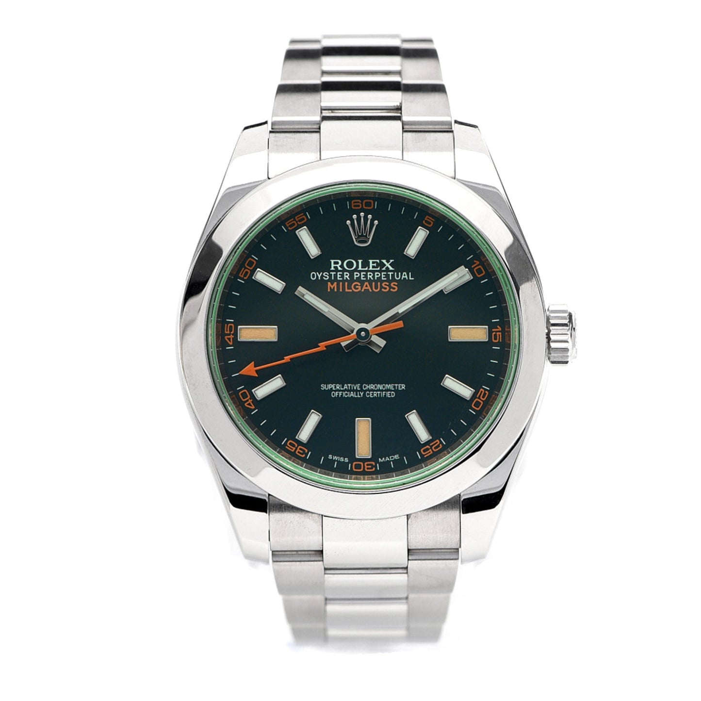 Stainless Steel 40mm Oyster Perpetual Milgauss Watch Black Dial 116400GV