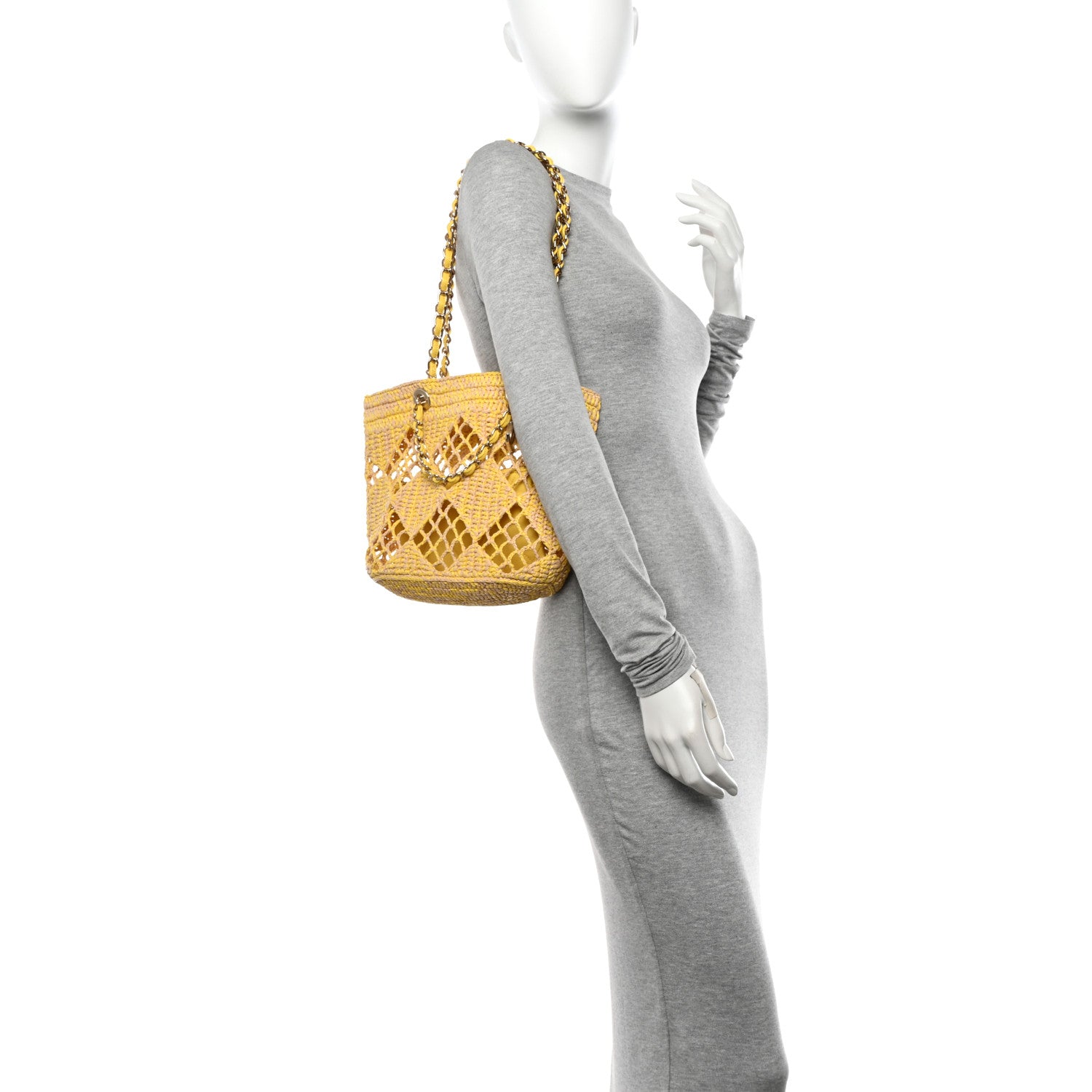 Chanel Straw Raffia Tote Beige Yellow 2 of 12