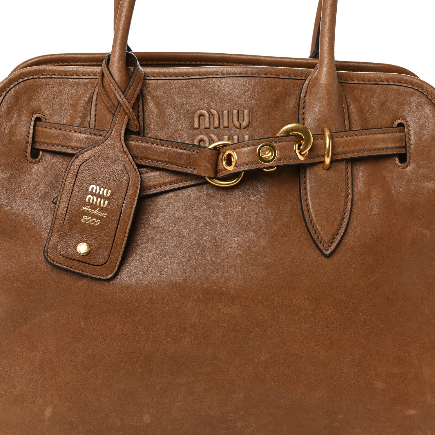 Miu Miu Nappa Medium Aventure Bag Rovere 7 of 9