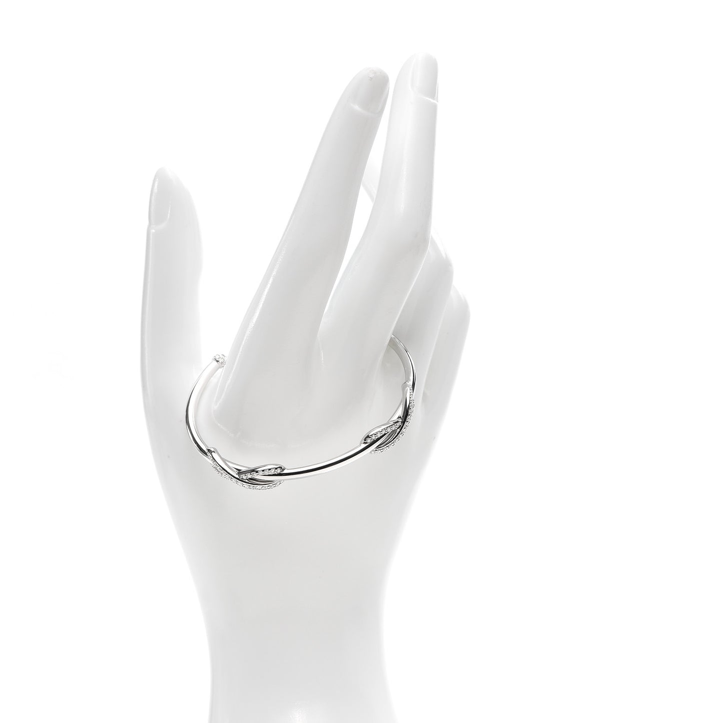 18K White Gold Diamond Double Infinity Cuff Bracelet