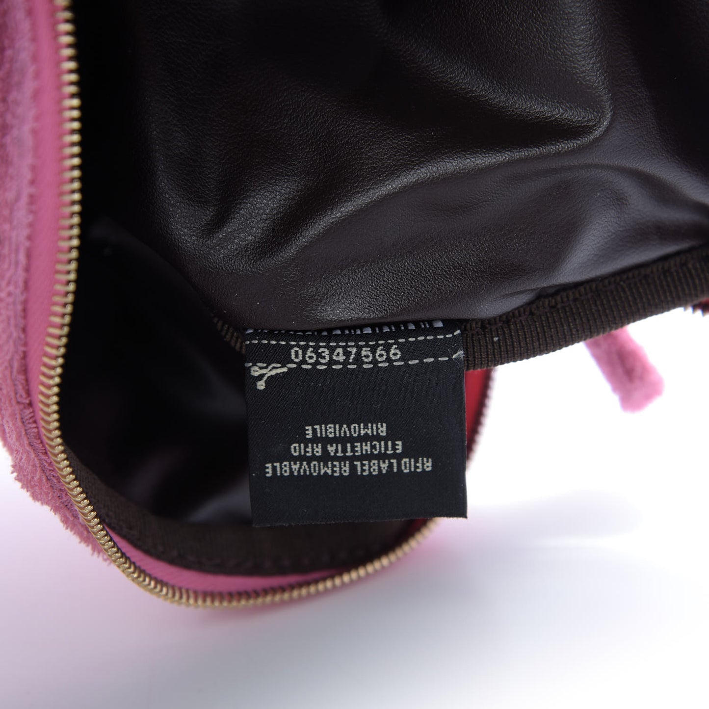 Terry Cloth Vitello Century Matte FF 1974 Embossed Small Trapezoid Beauty Pouch Lollypop