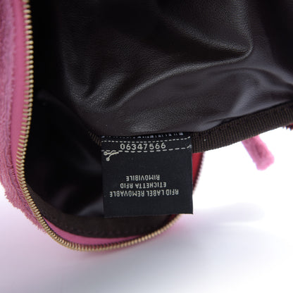 Fendi Terry Cloth Vitello Century Matte FF 1974 Embossed Small Trapezoid Beauty Pouch Lollypop 9 of 10