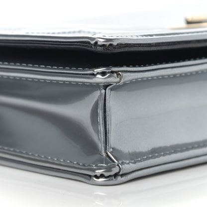 Christian Dior Metallic Patent Micro-Cannage Mini Diorama Flap Bag Silver 4 of 13