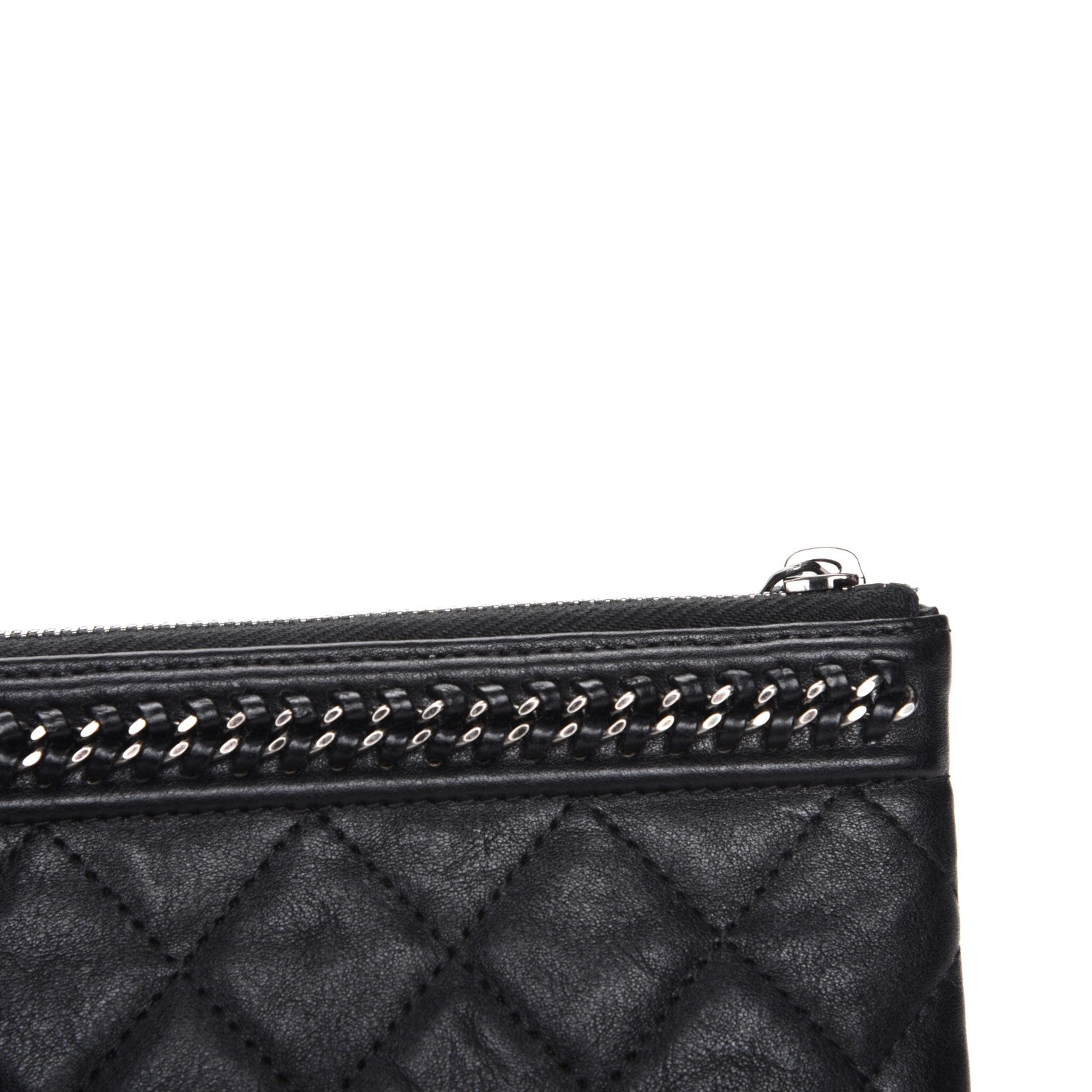 Chanel Calfskin Quilted Medium Boy Chain Around Cosmetic Case Black 4 of 9