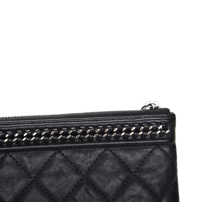 Chanel Calfskin Quilted Medium Boy Chain Around Cosmetic Case Black 4 of 9