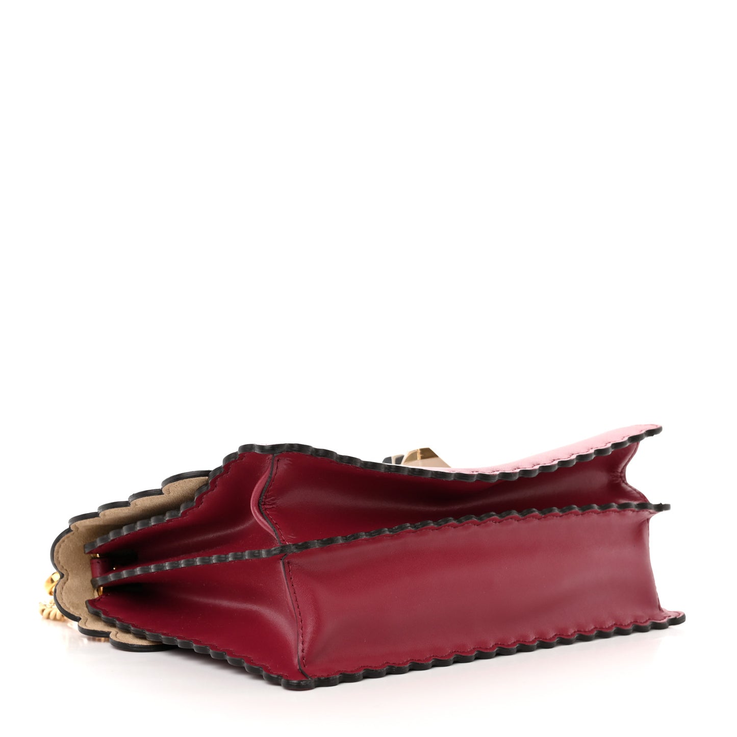 Vitello Liberty Scalloped Studded Kan I Shoulder Bag Fragola