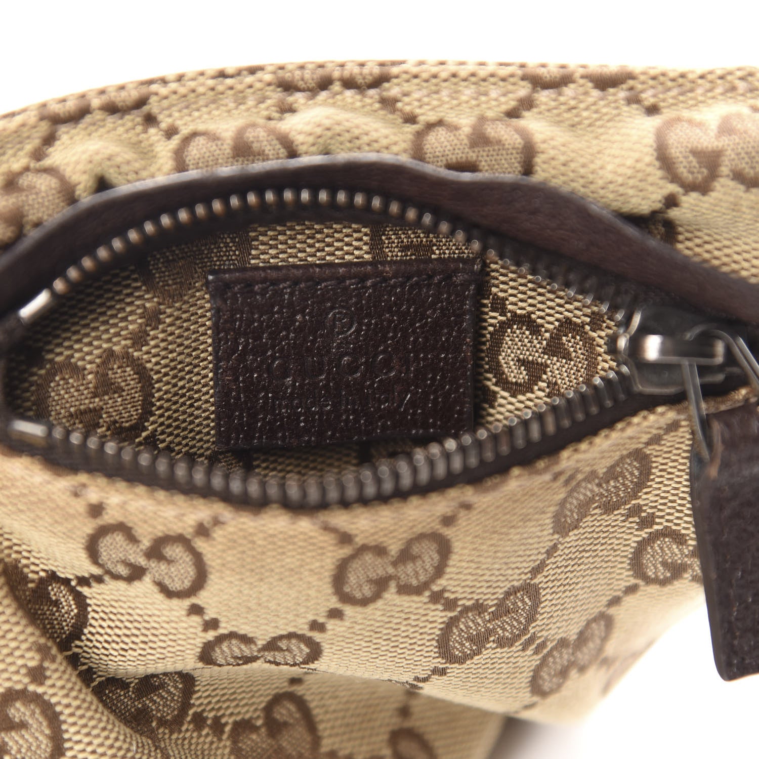 Gucci GG Monogram Web Double Pocket Belt Bag Dark Brown 9 of 13