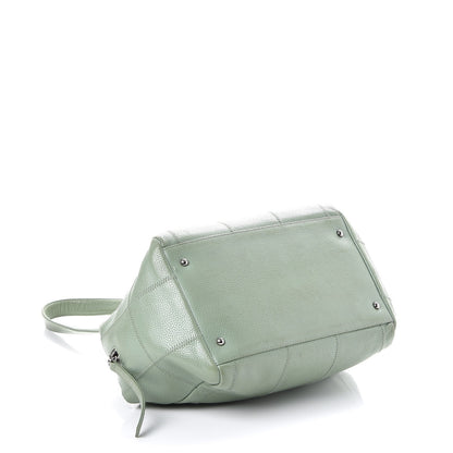 Chanel Caviar Square Stitched Tote Green 4 of 10