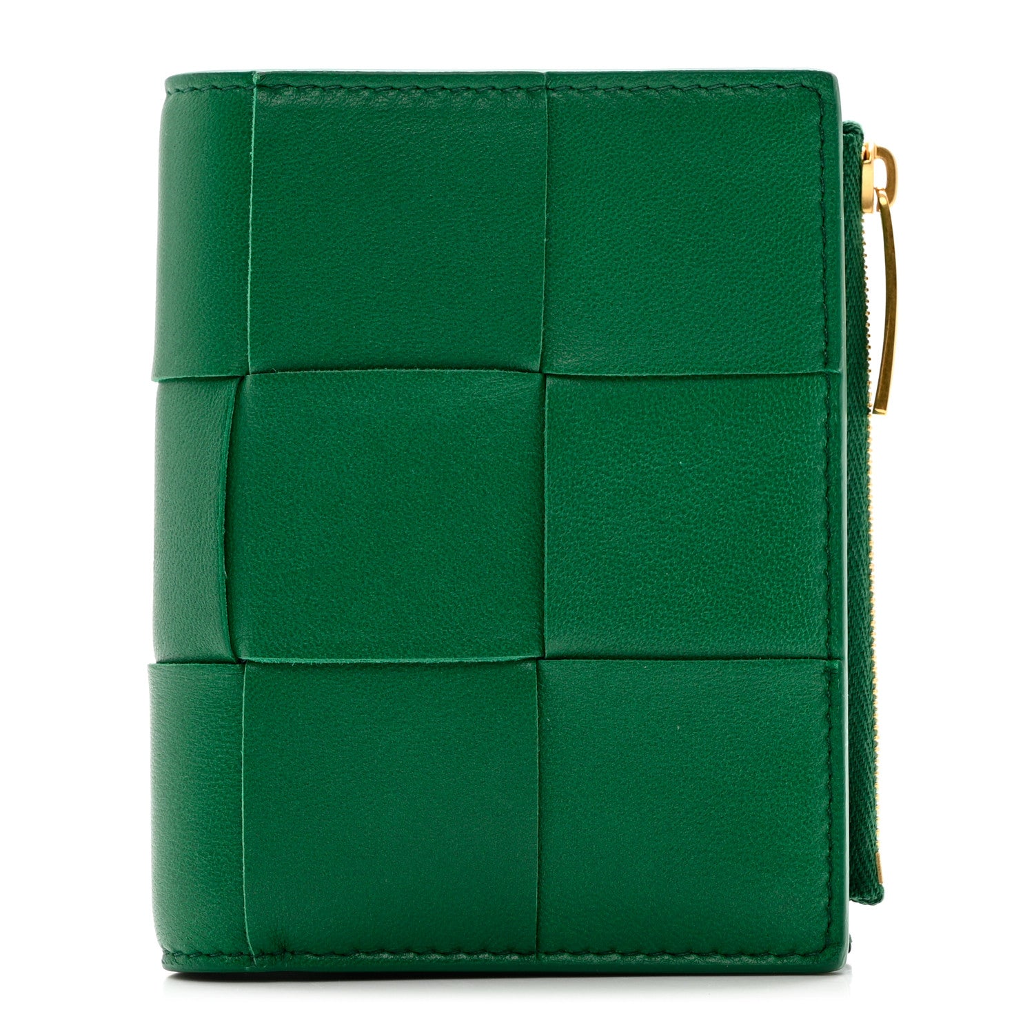 Bottega Veneta Nappa Intrecciato Bifold Zip Wallet Racing Green 1 of 7