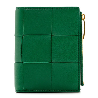 Bottega Veneta Nappa Intrecciato Bifold Zip Wallet Racing Green 1 of 7
