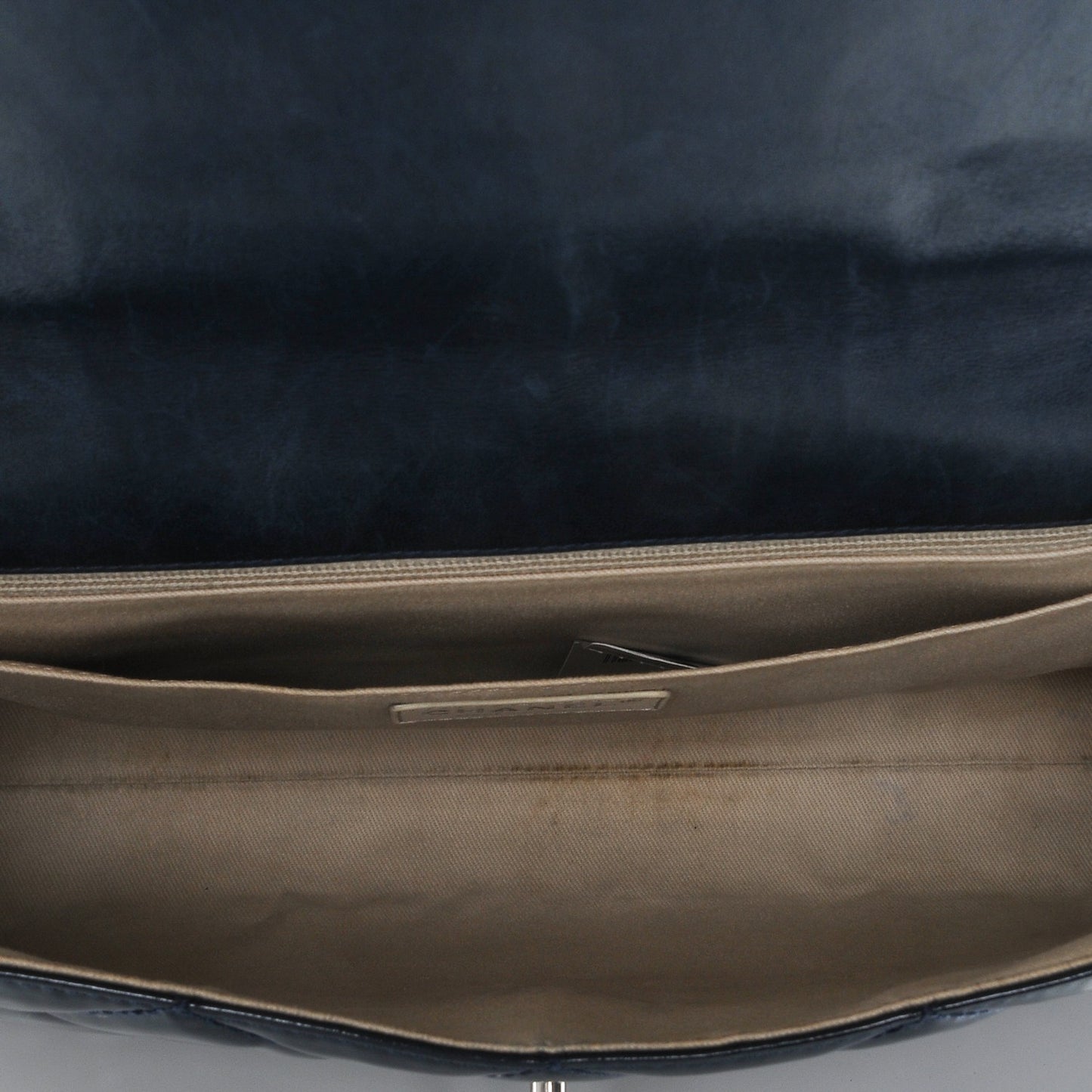 Vinyl Quilted In The Business Flap Navy Blue