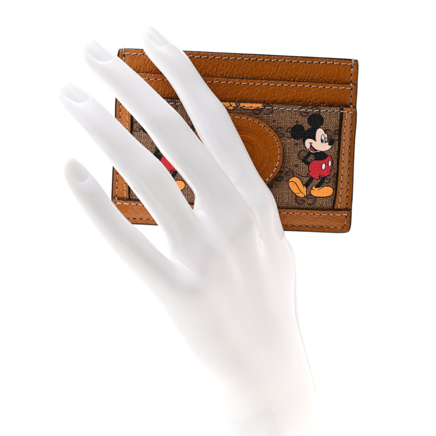 X DISNEY Mini Vintage GG Supreme Monogram Mickey Mouse Card Holder Beige Vintage Sun Oil