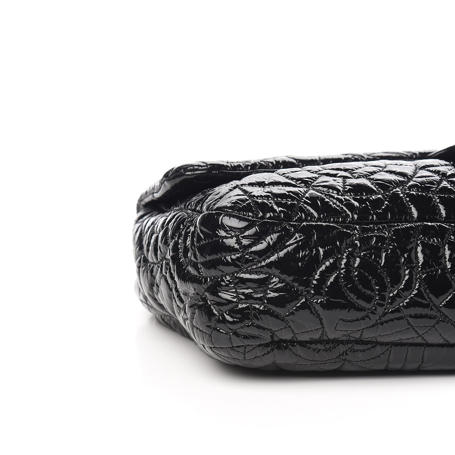 Chanel Vinyl Graphic Edge Flap Black 7 of 9