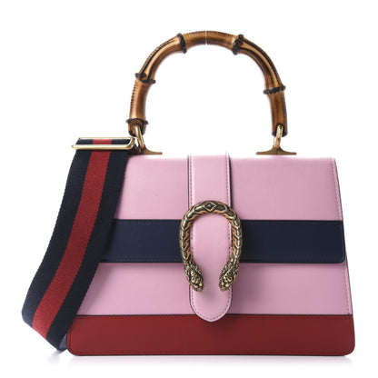 Gucci Moon Calfskin Web Medium Dionysus Bamboo Top Handle Bag Sugar Pink Blue Agata Hibiscus Red 1 of 10