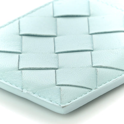 Bottega Veneta Calfskin Intrecciato Zip Card Holder Teal Washed 7 of 9