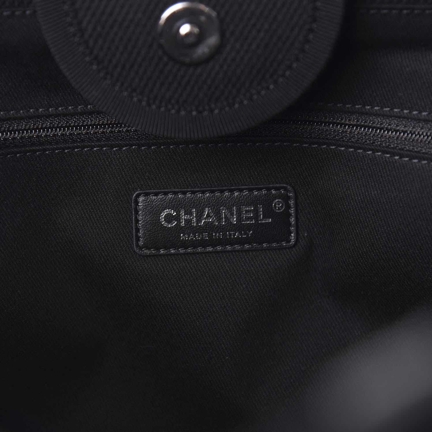 Chanel Canvas Pearl Medium Deauville Tote Black 8 of 10