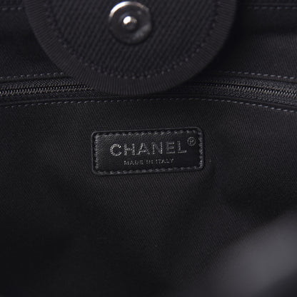 Chanel Canvas Pearl Medium Deauville Tote Black 8 of 10