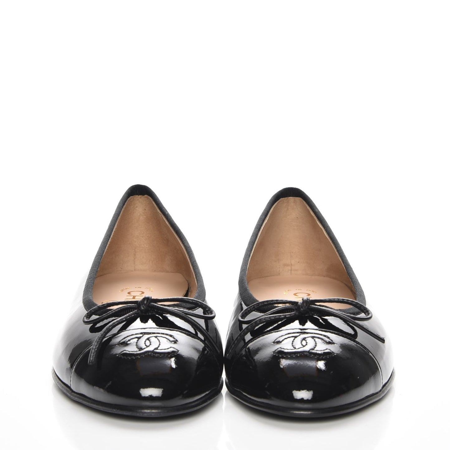 Patent CC Cap Toe Ballerina Flats 38.5 Black