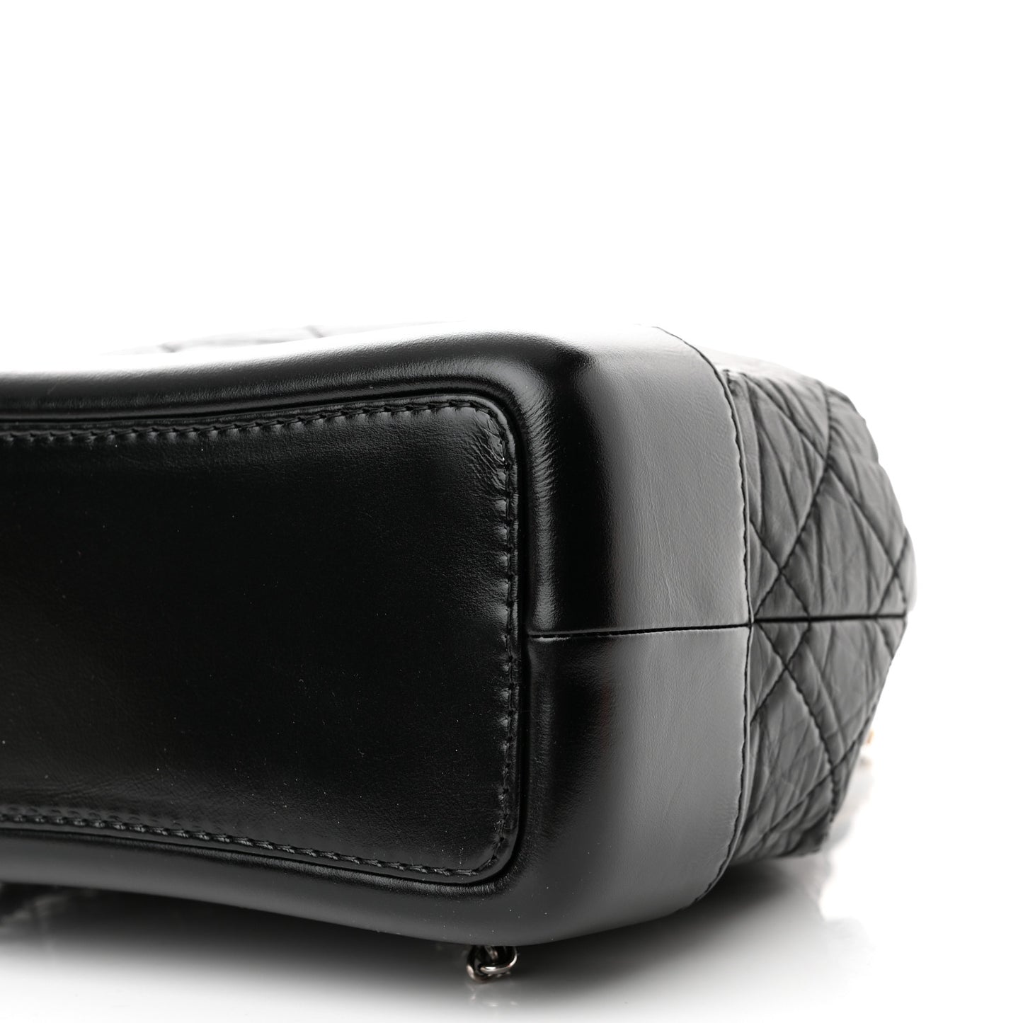 Aged Calfskin Quilted Small Gabrielle Backpack Black