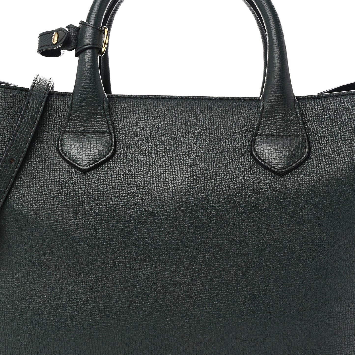 Derby Calfskin House Check Large Banner Tote Dark Bottle Green