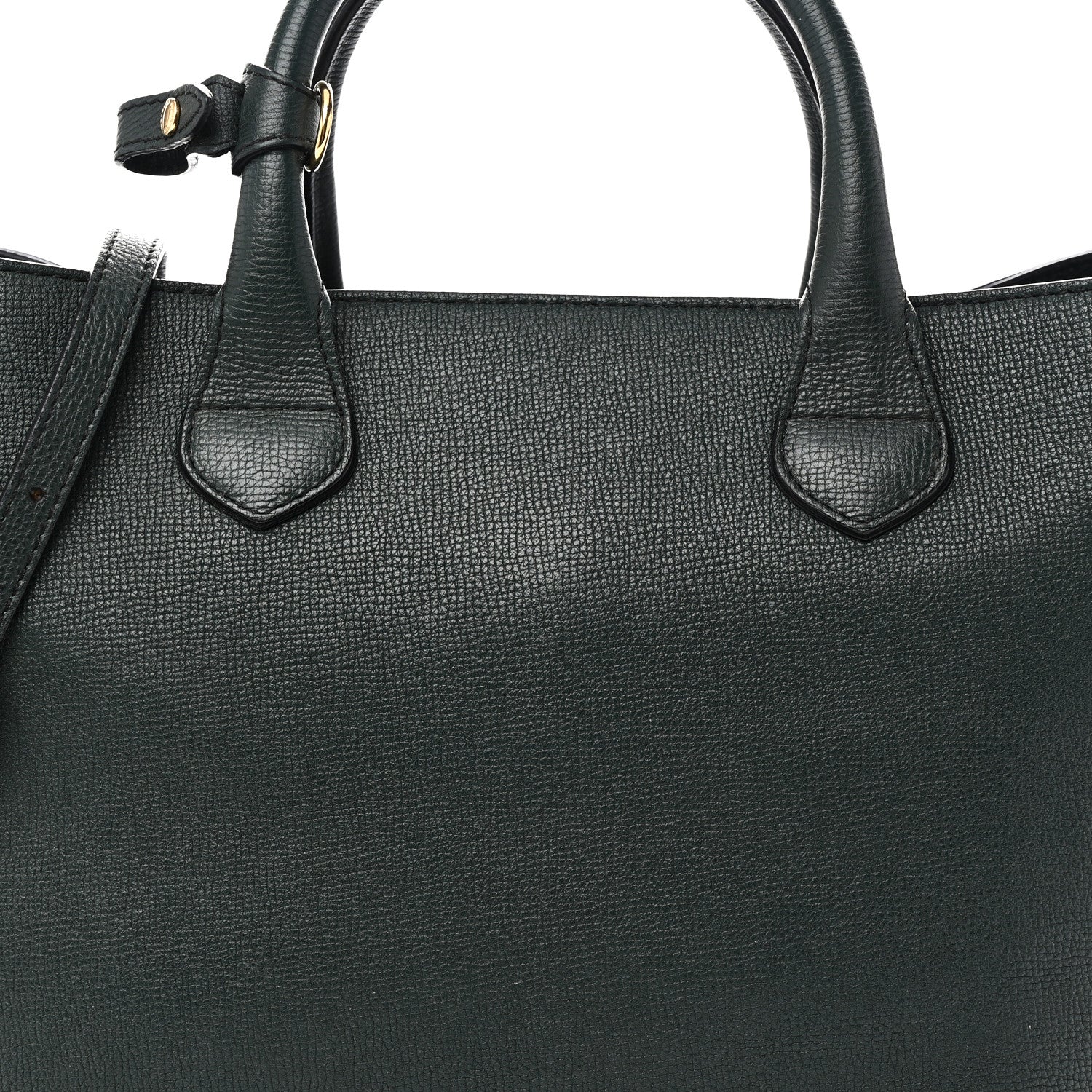 Burberry Derby Calfskin House Check Large Banner Tote Dark Bottle Green 8 of 10
