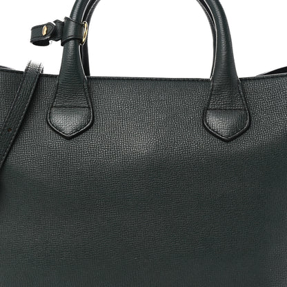 Burberry Derby Calfskin House Check Large Banner Tote Dark Bottle Green 8 of 10