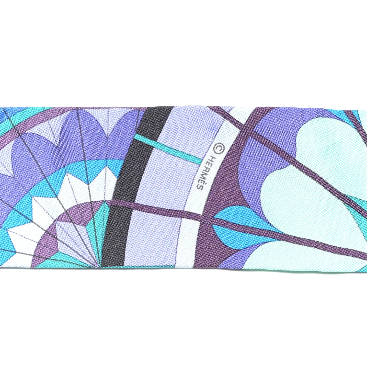 Hermes Silk Rose de Compas Twilly Menthol Bleu Lilac 3 of 7
