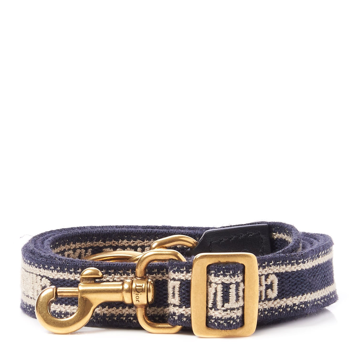 Christian Dior Canvas Embroidered Shoulder Strap Blue White 1 of 5