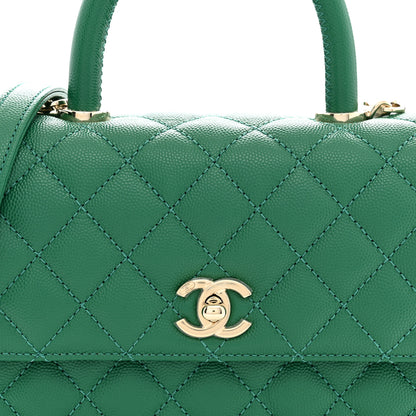 Chanel Caviar Quilted Mini Coco Handle Flap Green 8 of 11