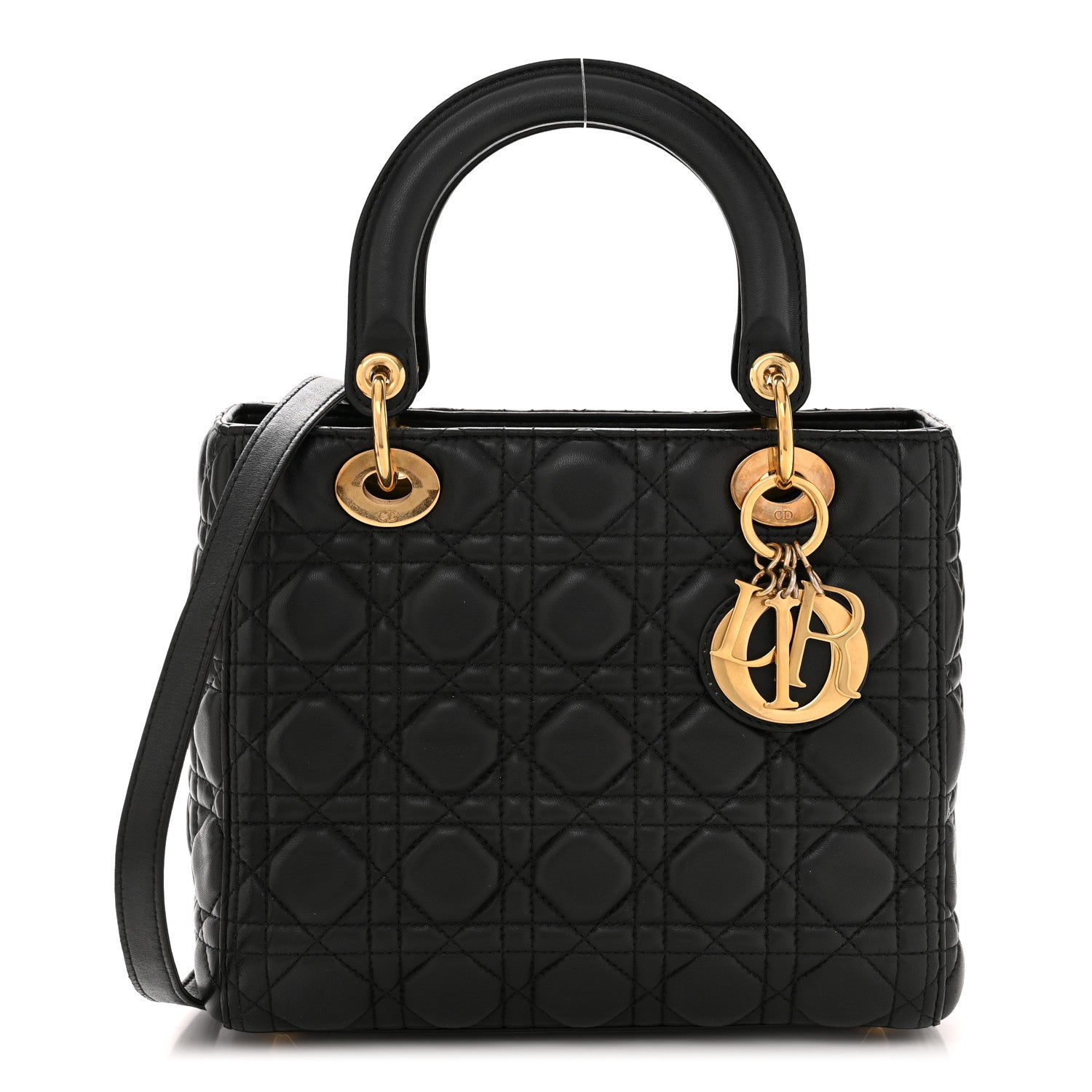 Christian Dior Lambskin Cannage Medium Lady Dior Black 1 of 10