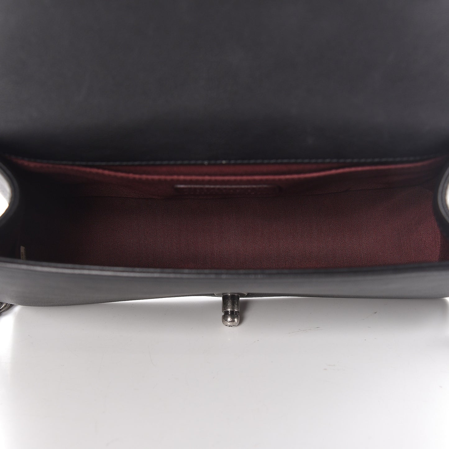 Calfskin Double Stitch Medium Boy Flap Black
