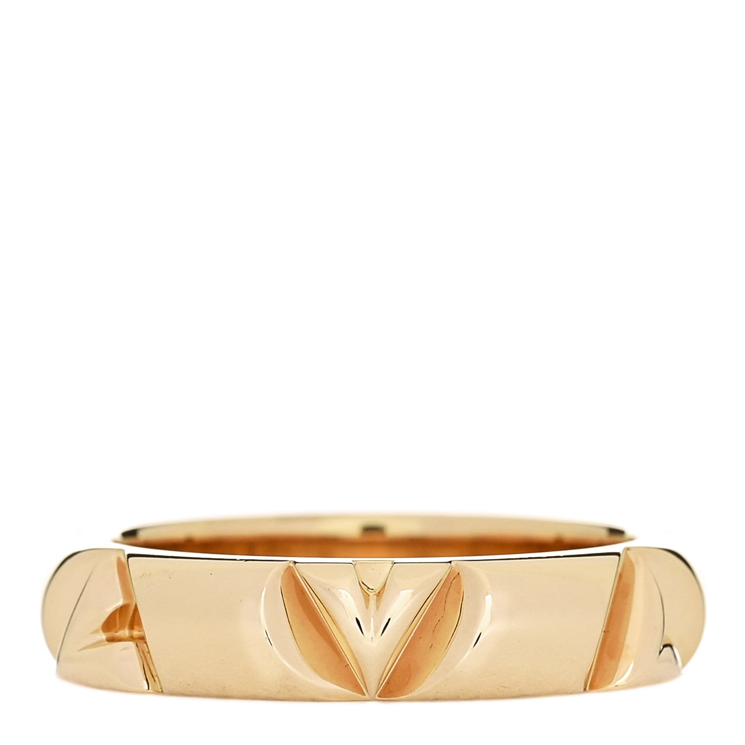 Louis Vuitton 18K Yellow Gold 5mm LV Volt Multi Ring 58 8.5 1 of 6