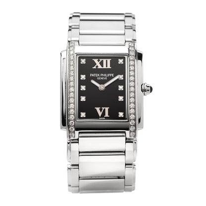 Patek Philippe Stainless Steel Diamond 25mm Twenty-4 Quartz Watch Black 4910/10A-001 1 of 6