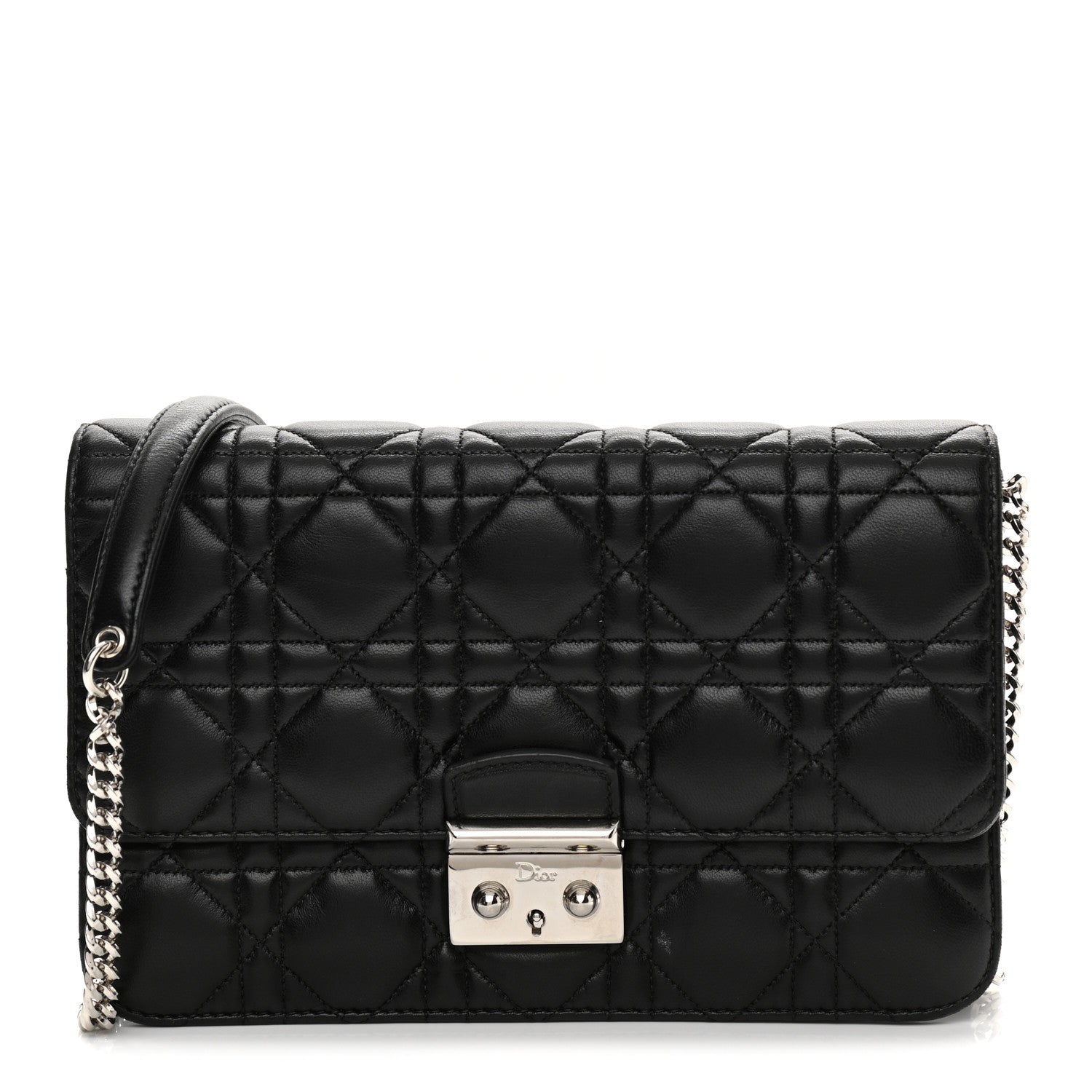 Christian Dior Lambskin Cannage Miss Dior Promenade Pouch Black 1 of 13
