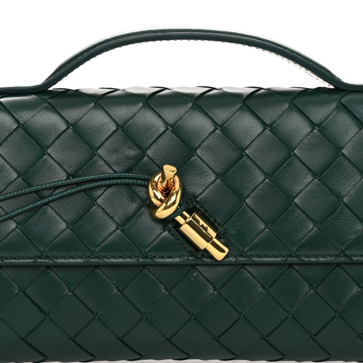 Bottega Veneta Nappa Intrecciato Long Andiamo Top Handle Clutch Emerald Green 7 of 9