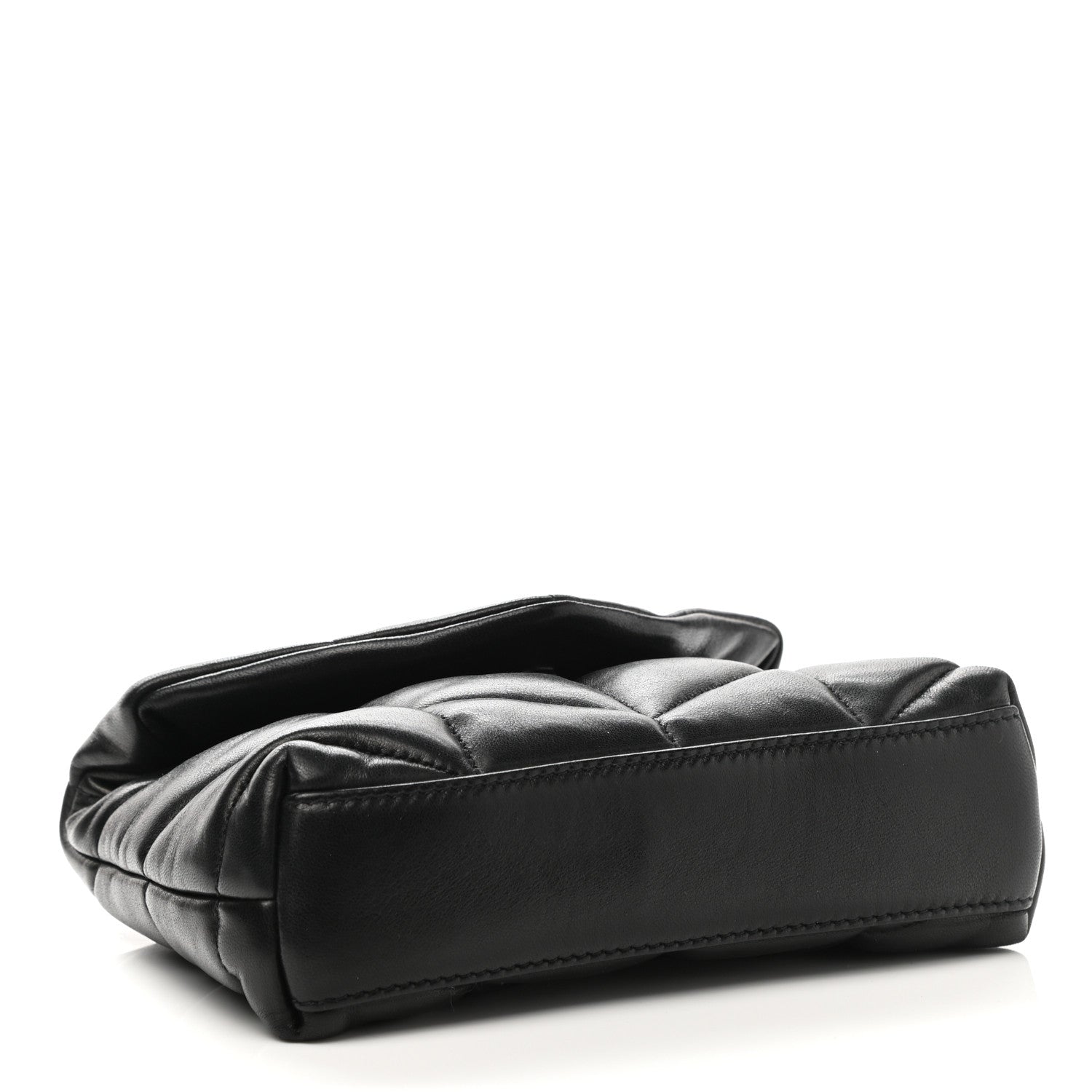 Saint Laurent Lambskin Monogram Loulou Puffer Pouch Clutch Black 3 of 9
