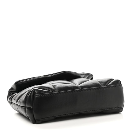 Saint Laurent Lambskin Monogram Loulou Puffer Pouch Clutch Black 3 of 9